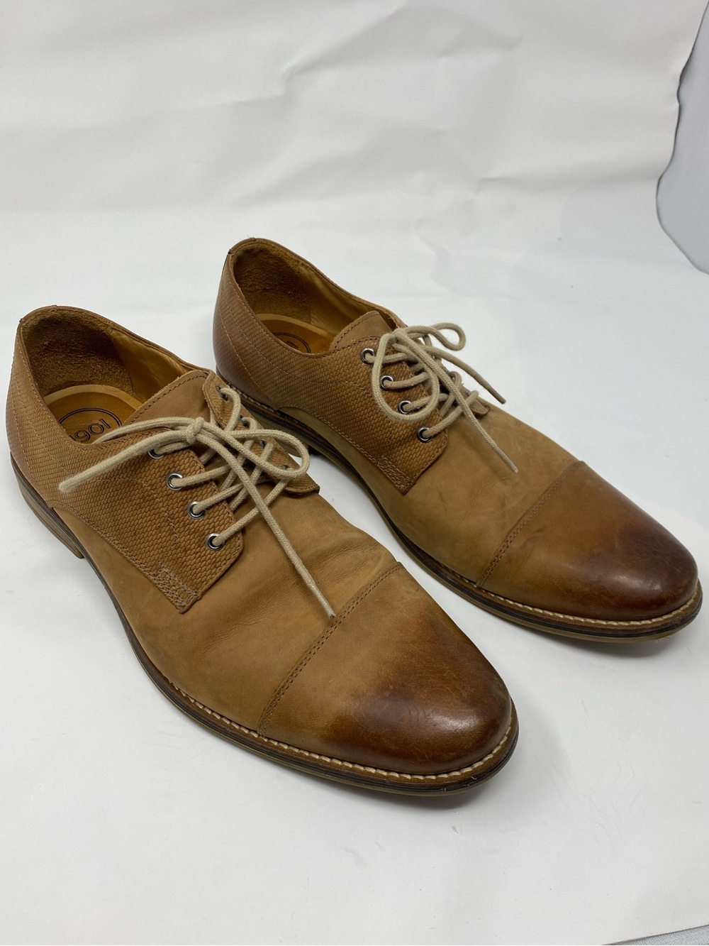 1901 Men’s Brown Leather Dress Shoes Lace Up Size 10M